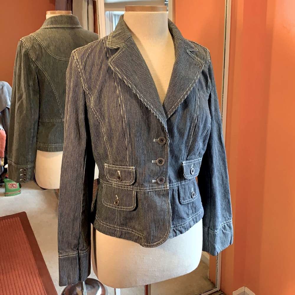 Navy Blue Pinstripe Jacket